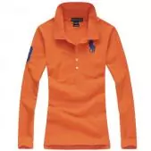 new polo ralph lauren t-shirt manches longues pour femmes orange